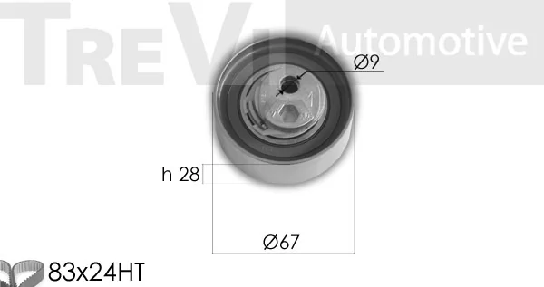 TREVI AUTOMOTIVE Fogasszíjkészlet - KD1299 - TothCarparts