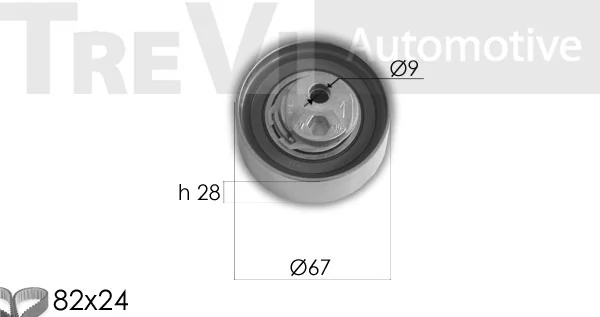 TREVI AUTOMOTIVE Fogasszíjkészlet - KD1302 - TothCarparts
