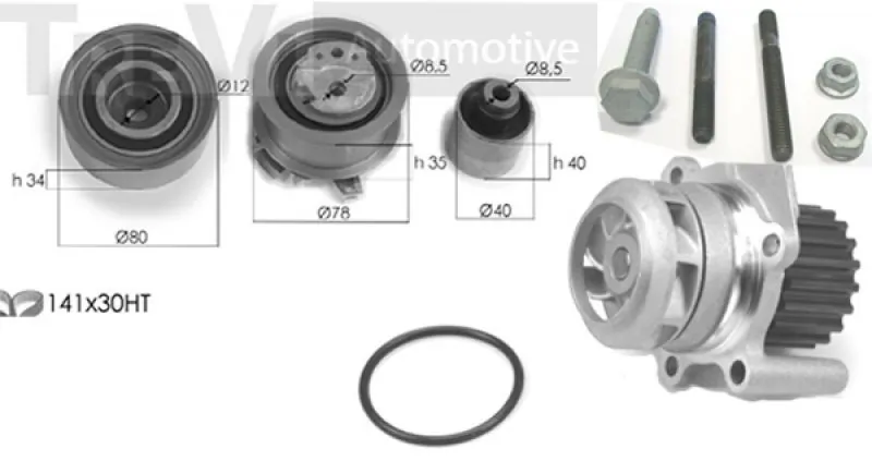 TREVI AUTOMOTIVE Vízpumpa + fogasszíj készlet - KD1314HP - TothCarparts