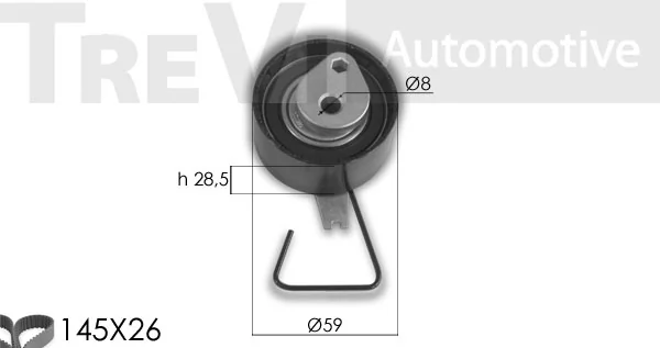 TREVI AUTOMOTIVE Fogasszíjkészlet - KD1315 - TothCarparts