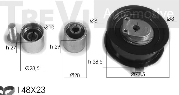 TREVI AUTOMOTIVE Fogasszíjkészlet - KD1325 - TothCarparts