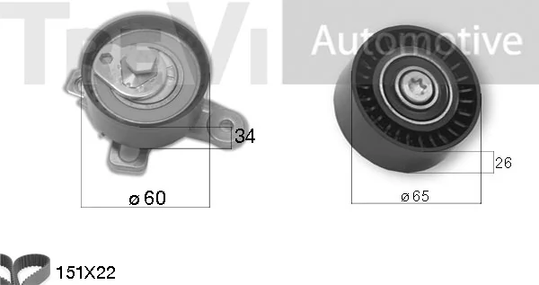 TREVI AUTOMOTIVE Fogasszíjkészlet - KD1419 - TothCarparts