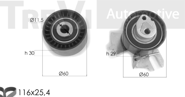 TREVI AUTOMOTIVE Fogasszíjkészlet - KD1460 - TothCarparts