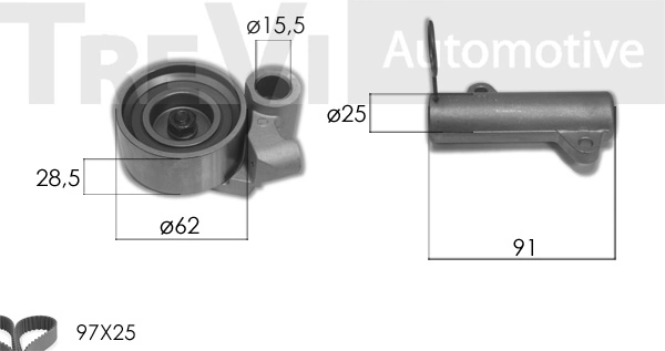 TREVI AUTOMOTIVE Fogasszíjkészlet - KD1470 - TothCarparts