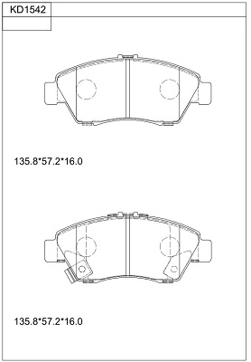 ASIMCO fékbetétkészlet, tárcsafék - KD1542 - TothCarparts
