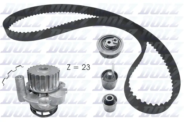 DOLZ Vízpumpa + fogasszíj készlet - KD165 - TothCarparts