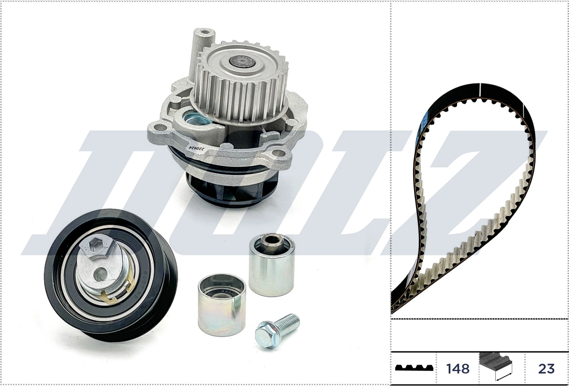 DOLZ Vízpumpa + fogasszíj készlet - KD166 - TothCarparts