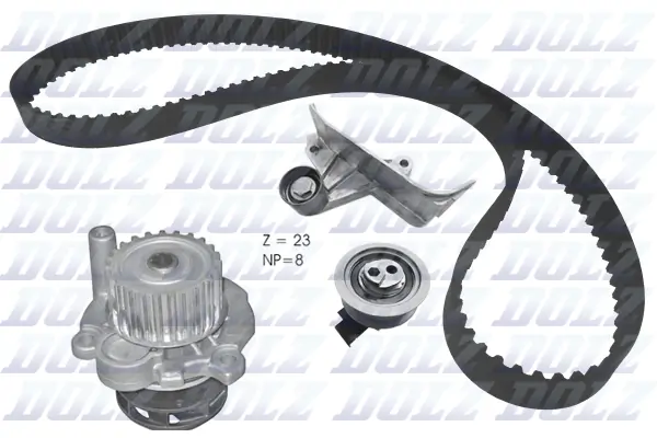 DOLZ Vízpumpa + fogasszíj készlet - KD167 - TothCarparts