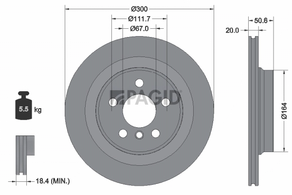 PAGID féktárcsa - 55745NC - TothCarparts