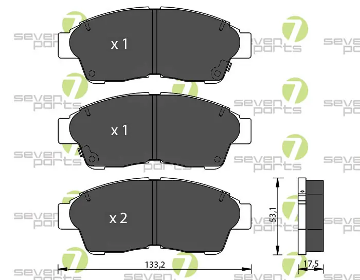 7 SEVEN PARTS fékbetétkészlet, tárcsafék - SVP16310 - TothCarparts