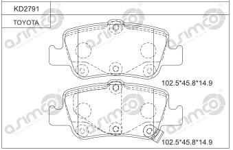 ASIMCO fékbetétkészlet, tárcsafék - KD2791 - TothCarparts