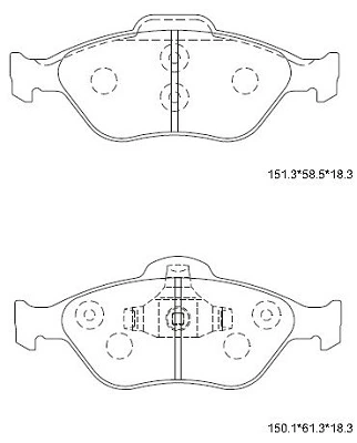 ASIMCO fékbetétkészlet, tárcsafék - KD3736 - TothCarparts