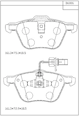 ASIMCO fékbetétkészlet, tárcsafék - KD6006 - TothCarparts