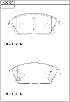 ASIMCO fékbetétkészlet, tárcsafék - KD6357 - TothCarparts