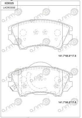 ASIMCO fékbetétkészlet, tárcsafék - KD6529 - TothCarparts