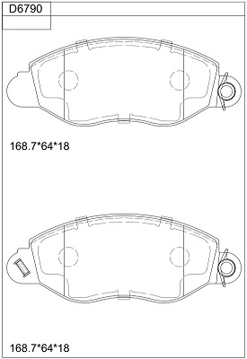 ASIMCO fékbetétkészlet, tárcsafék - KD6790 - TothCarparts