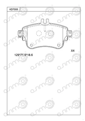 ASIMCO fékbetétkészlet, tárcsafék - KD7005 - TothCarparts