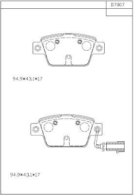 ASIMCO fékbetétkészlet, tárcsafék - KD7007 - TothCarparts