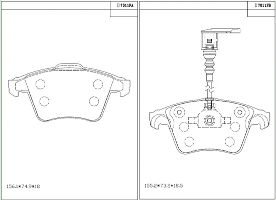 ASIMCO fékbetétkészlet, tárcsafék - KD7011F - TothCarparts
