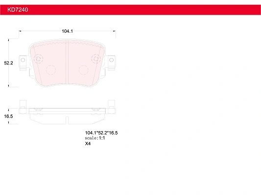 ASIMCO fékbetétkészlet, tárcsafék - KD7240 - TothCarparts