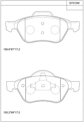 ASIMCO fékbetétkészlet, tárcsafék - KD7313W - TothCarparts