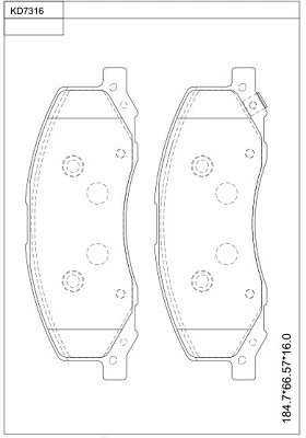 ASIMCO fékbetétkészlet, tárcsafék - KD7316 - TothCarparts