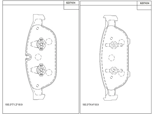 ASIMCO fékbetétkészlet, tárcsafék - KD7434 - TothCarparts
