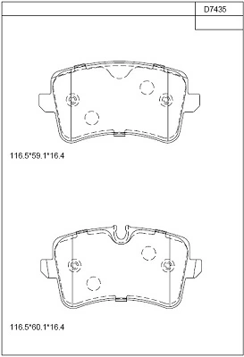 ASIMCO fékbetétkészlet, tárcsafék - KD7435 - TothCarparts