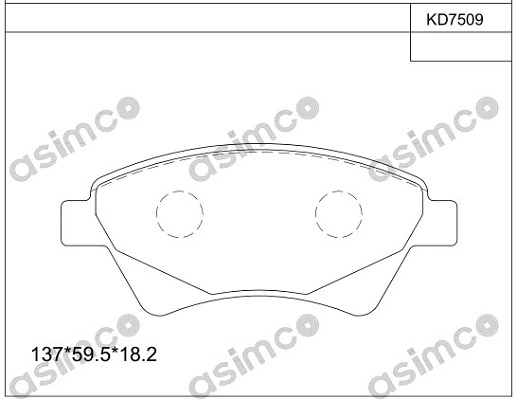 ASIMCO fékbetétkészlet, tárcsafék - KD7509 - TothCarparts
