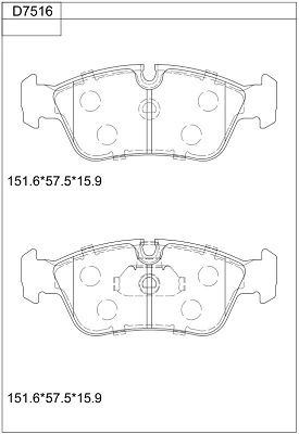 ASIMCO fékbetétkészlet, tárcsafék - KD7516 - TothCarparts