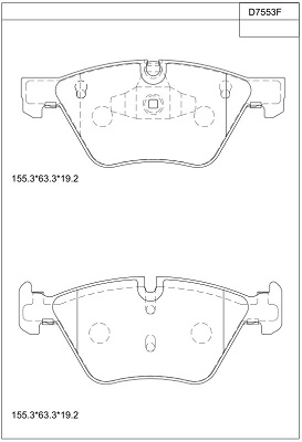 ASIMCO fékbetétkészlet, tárcsafék - KD7553F - TothCarparts