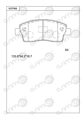 ASIMCO fékbetétkészlet, tárcsafék - KD7566 - TothCarparts
