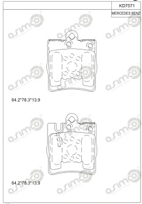 ASIMCO fékbetétkészlet, tárcsafék - KD7571 - TothCarparts