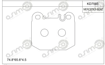 ASIMCO fékbetétkészlet, tárcsafék - KD7593 - TothCarparts
