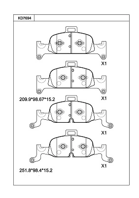 ASIMCO fékbetétkészlet, tárcsafék - KD7694 - TothCarparts