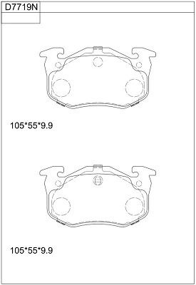 ASIMCO fékbetétkészlet, tárcsafék - KD7719N - TothCarparts