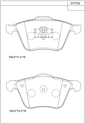 ASIMCO fékbetétkészlet, tárcsafék - KD77725 - TothCarparts