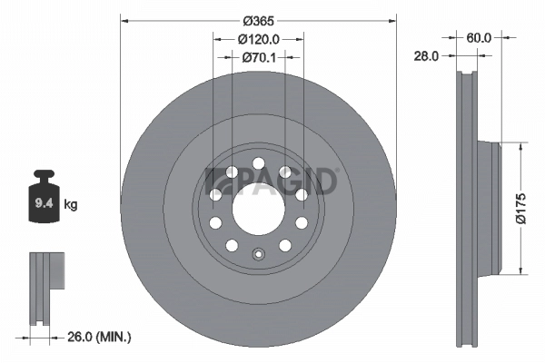 PAGID féktárcsa - 56347NHC - TothCarparts