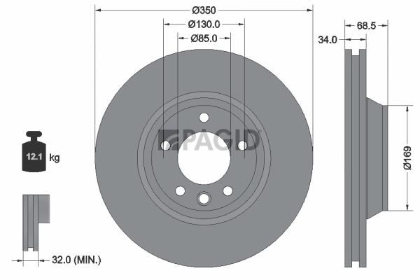 PAGID féktárcsa - 54217NHC - TothCarparts