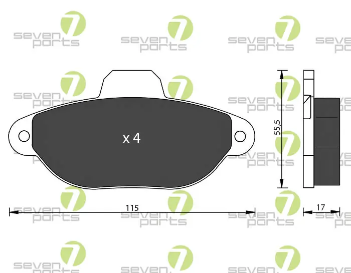 7 SEVEN PARTS fékbetétkészlet, tárcsafék - SVP14952 - TothCarparts