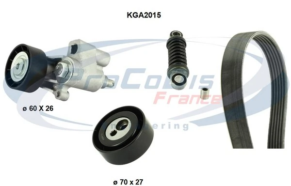 PROCODIS FRANCE hosszbordás szíj készlet - KGA2015 - TothCarparts