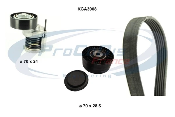 PROCODIS FRANCE hosszbordás szíj készlet - KGA3008 - TothCarparts