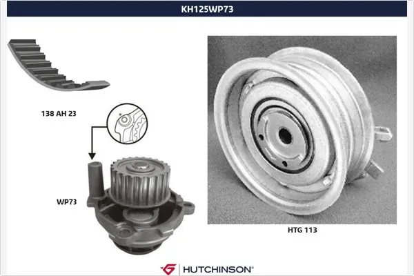HUTCHINSON Vízpumpa + fogasszíj készlet - KH 125WP73 - TothCarparts