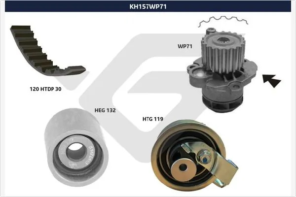 HUTCHINSON Vízpumpa + fogasszíj készlet - KH 157WP71 - TothCarparts