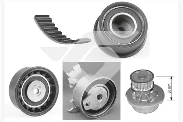 HUTCHINSON Vízpumpa + fogasszíj készlet - KH 158WP19 - TothCarparts