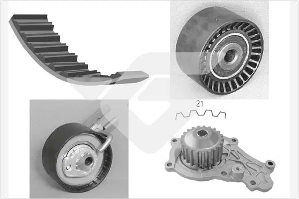 HUTCHINSON Vízpumpa + fogasszíj készlet - KH 186WP59 - TothCarparts