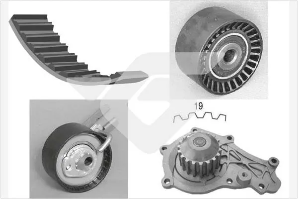 HUTCHINSON Vízpumpa + fogasszíj készlet - KH 190WP64 - TothCarparts