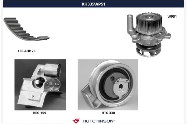HUTCHINSON Vízpumpa + fogasszíj készlet - KH 335WP51 - TothCarparts