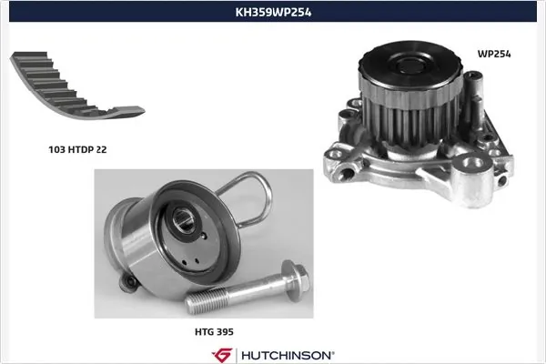 HUTCHINSON Vízpumpa + fogasszíj készlet - KH 359WP254 - TothCarparts