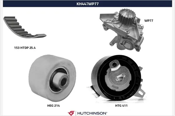 HUTCHINSON Vízpumpa + fogasszíj készlet - KH 447WP77 - TothCarparts